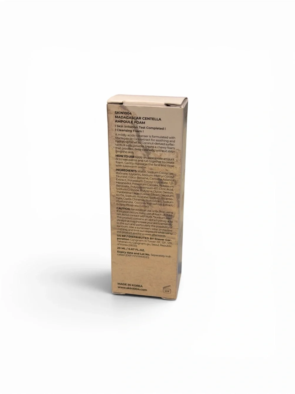 SKIN1004‎ Madagascar Centella Ampoule Foam Mini 20ml .67 fl oz Travel Size NEW